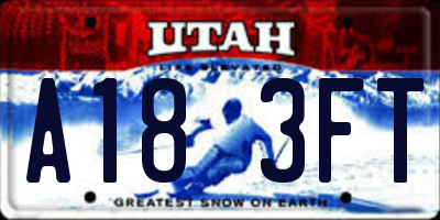 UT license plate A183FT