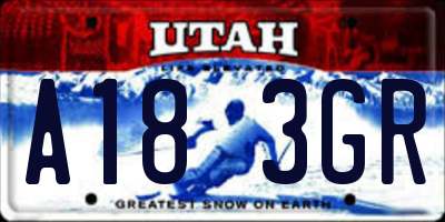 UT license plate A183GR