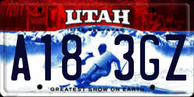 UT license plate A183GZ