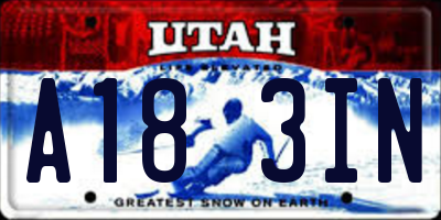 UT license plate A183IN