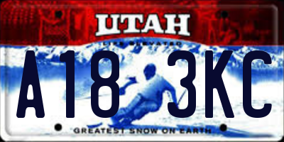 UT license plate A183KC