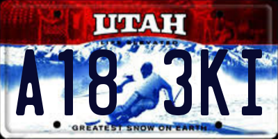 UT license plate A183KI