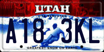 UT license plate A183KL