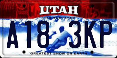 UT license plate A183KP