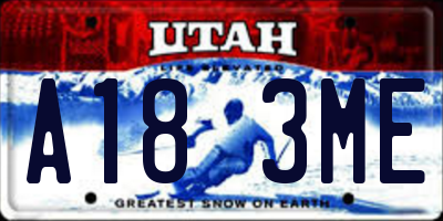 UT license plate A183ME