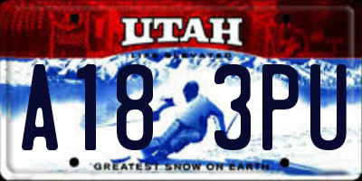 UT license plate A183PU