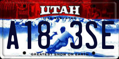 UT license plate A183SE