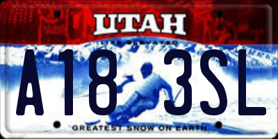 UT license plate A183SL