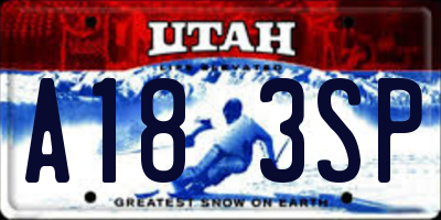 UT license plate A183SP