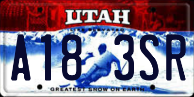 UT license plate A183SR