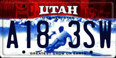 UT license plate A183SW