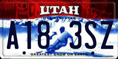 UT license plate A183SZ