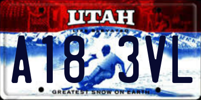 UT license plate A183VL