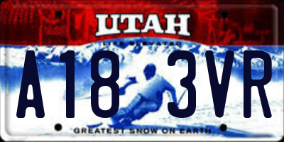 UT license plate A183VR