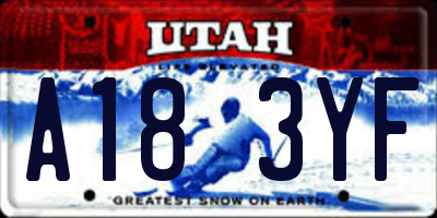 UT license plate A183YF