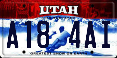UT license plate A184AI