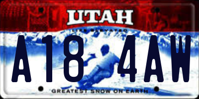 UT license plate A184AW