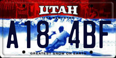 UT license plate A184BF