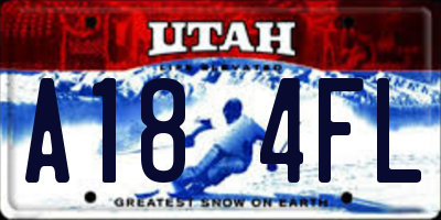 UT license plate A184FL