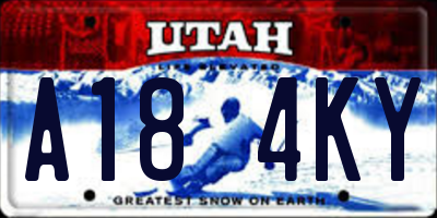 UT license plate A184KY