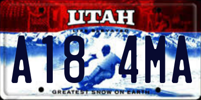 UT license plate A184MA