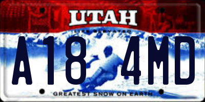 UT license plate A184MD