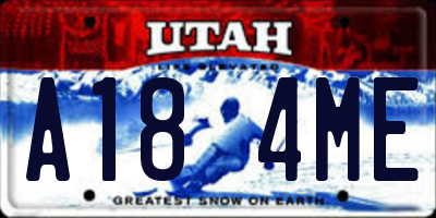UT license plate A184ME