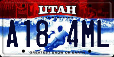 UT license plate A184ML