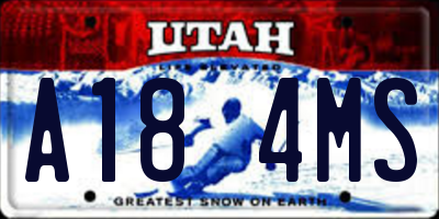 UT license plate A184MS