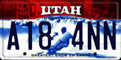 UT license plate A184NN