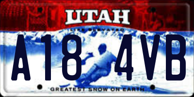 UT license plate A184VB
