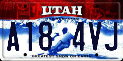 UT license plate A184VJ
