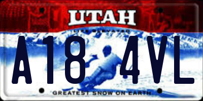 UT license plate A184VL