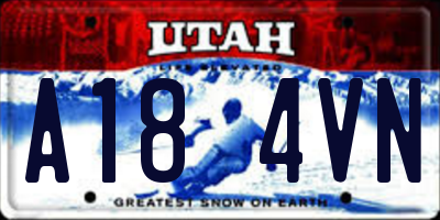 UT license plate A184VN