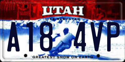 UT license plate A184VP