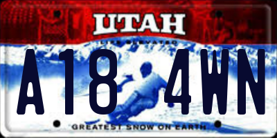 UT license plate A184WN
