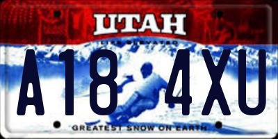 UT license plate A184XU