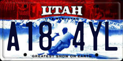 UT license plate A184YL