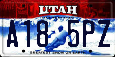 UT license plate A185PZ