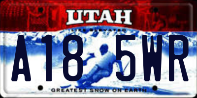 UT license plate A185WR