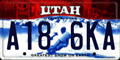 UT license plate A186KA