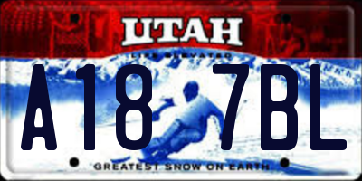UT license plate A187BL