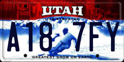 UT license plate A187FY