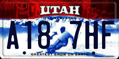 UT license plate A187HF