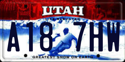 UT license plate A187HW