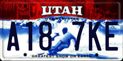 UT license plate A187KE