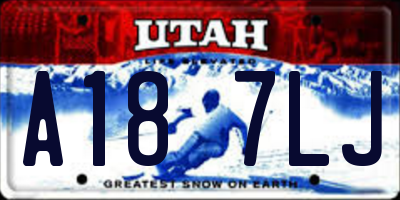 UT license plate A187LJ