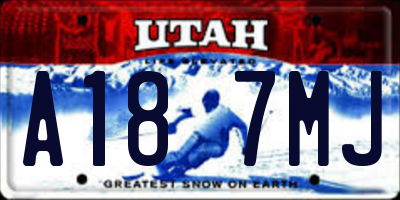 UT license plate A187MJ