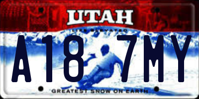 UT license plate A187MY