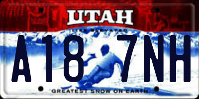 UT license plate A187NH